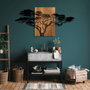 Wallity Acacia Tree - 329 Escultura de Pared de Madera y Metal en Negro y Nogal